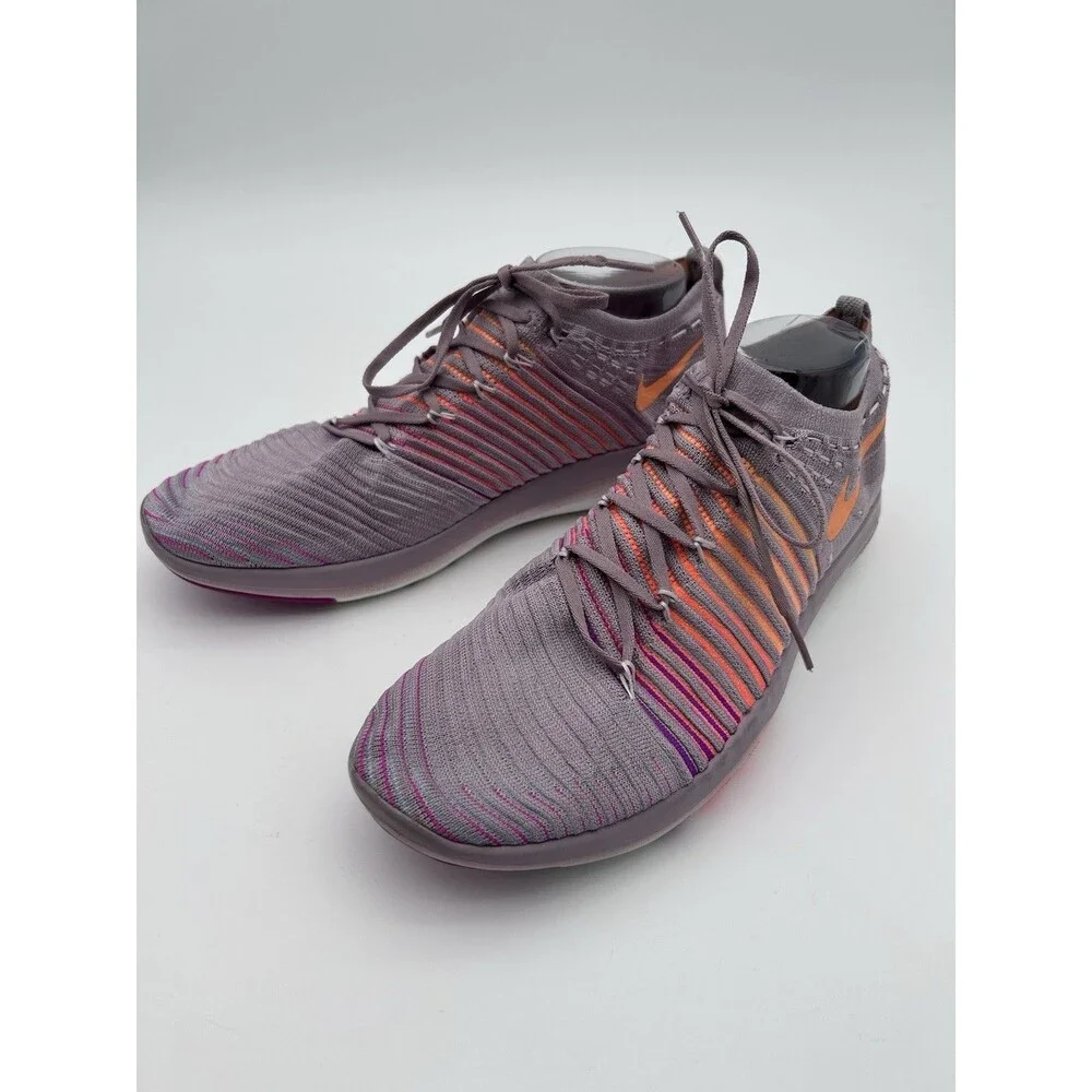 Nike Free Transform Flyknit Purple Orange Mango Womens Running Shoes Size 11